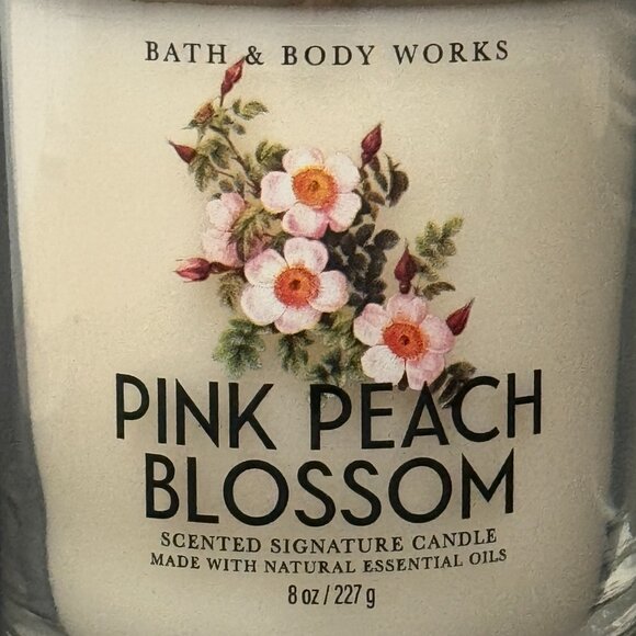 BBW Pink Peach Blossom Bath & Body Works Single Wick Candle - Picture 3 of 10